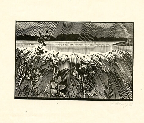 Васильев Валентин Михайлович. Лот из восьми линогравюр из цикла «По пушкинским местам» с приложением рукописного письма, адресованного автором М. Трухницому: